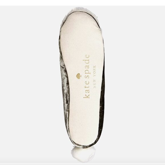 kate spade Velvet Faux Fur Stellina Rabbit Bunny Slippers size 5-6 nwt - Picture 3 of 6
